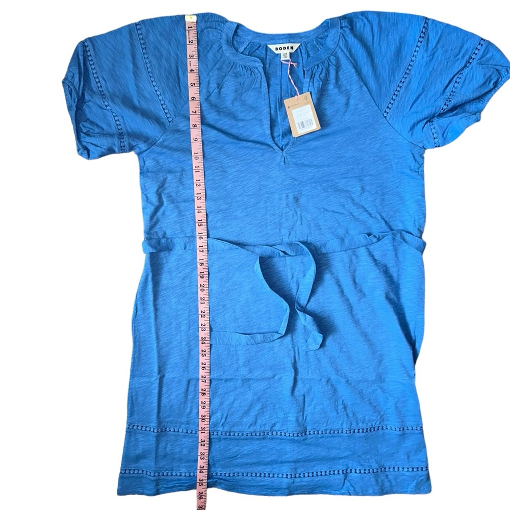 Boden Trim Detail Blue Cotton Jersey Dress 12R - Picture 5 of 6